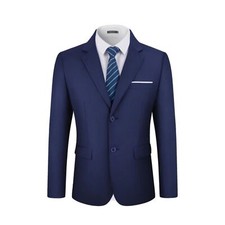 Men's Slim Fit Suit ,Single Breasted Solid Jacket navy