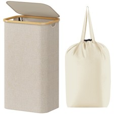 LEAGLOJOY Laundry Basket with Lid, Clothes Hampers for Laundry with Bamboo