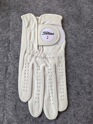 Titleist Perma Soft Golf Glove Men's Medium Right Hand White Leather Seamless - Picture 2 of 5