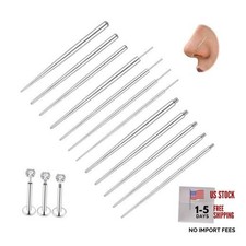 12PCS Body Piercing Taper Insertion Tool Kit Straight-12Pcs