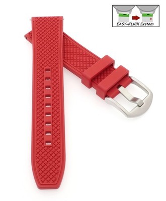 Easy-Klick Premium FKM-Kautschuk Uhrenarmband Modell Ricosta rot 22 mm