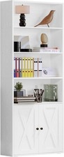 Industrial Bookshelves and Bookcases with Doors Floor Standing 6 Shelf Display