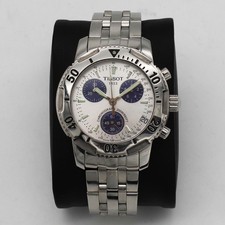 Men's Tissot PRS 200 Chrongoraph White and Blue Dial Pre-owned T17.1.486.34