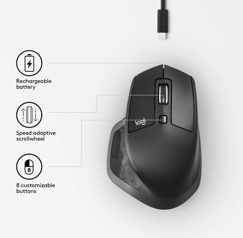 New Sealed- Logitech MX Master 2S Wireless Mouse - Graphite - Bild 7 von 8