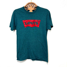 Levi Strauss & Co. T-Shirt Blue Short Sleeve Red Graphic On Front Casual Mens S