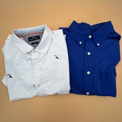 Michael Brandon Embroidered Toucan Shirt XXL Slim Fit & US polo assn. XLT blue