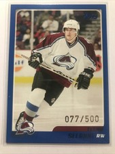 Teemu Selanne 2003-04 Topps Traded #TT9 BLUE BORDER PARALLEL AVALANCHE SP /500