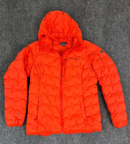 Eddie Bauer First Ascent EB800 Puffer Jacket  Orange/Red Women Goose Down Size M