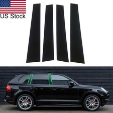 4pcs Glossy Black Pillar Posts Window Door Covers Trim For 03-10 Porsche Cayenne