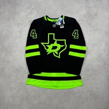 Authentic Adidas Dallas Stars Miro Heiskanen #4 Blackout Glow Jersey Size 52
