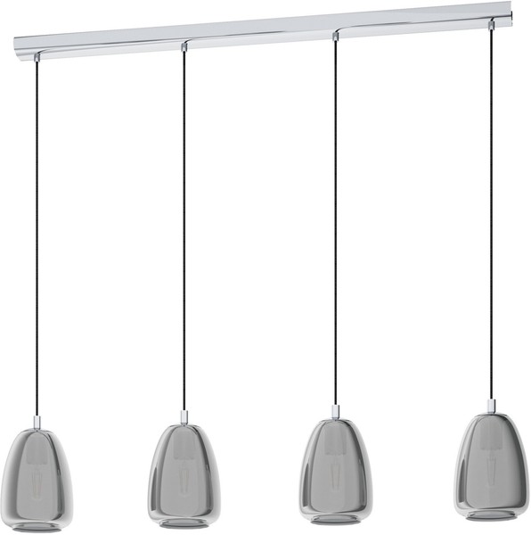Chrom Schwarz Durchsichtig Moderne HäNgelampe Pendelleuchte 4X40W/E27-image