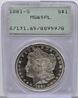 1881-S Morgan Silver dollar PCGS MS65PL rattler video beautiful coin
