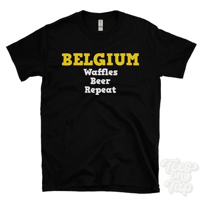 BELGIEN WAFFLES BEER REPEAT T-SHIRT belgian chocolate | brussels