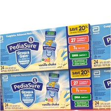 PediaSure Grow  Gain with Immune Support Vanilla Shake Non-GMO Toddler 24x8oz