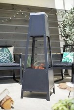 La Hacienda Silver Top Chimenea Contemporary Garden Firepit