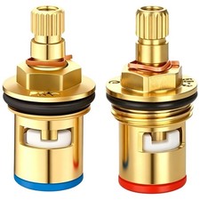 Faucet Valve Ceramic Stem 20 Teeth Ceramic Disc Cartridge Replacement Quarter...