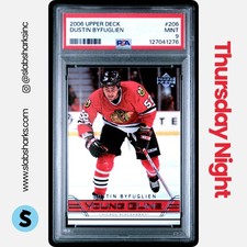 2006 UPPER DECK #206 DUSTIN BYFUGLIEN YOUNG GUNS RC ROOKIE PSA 9