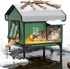 Apasiri Heated Cat House Weatherproof - Insulated Outdoor Cat Shelter with Therm