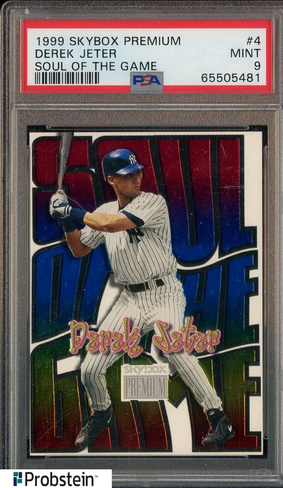 1999 Skybox Premium Soul Of The Game #4 Derek Jeter Yankees HOF PSA 9 MINT view 1