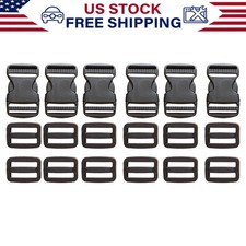 6 Set 1" Quick Side Release Plastic Buckles Clip Buckles for Nylon Webbing Strap