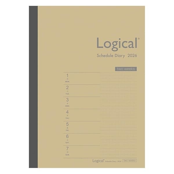 Nakabayashi 2026 Logical Diary, 2-Week Spread, B6, Kraft Paper, Ns-B604-26Bs FS