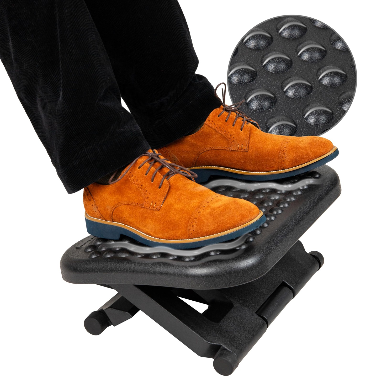 Ergonomic Foot Rest for Under Desk, Height Adjustable Office Support, 18" L x