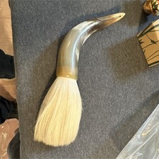 Handmade Large Calligraphy Brush Horn Handle Natural Hair Bristles