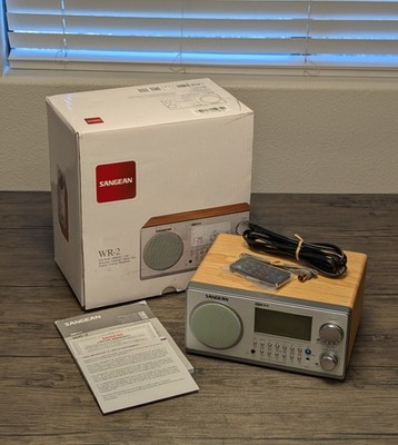 Sangean WR-2 AM/FM RDS Digital Table Radio Walnut w/ Box Remote Tested