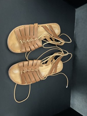 Indigo Rd. Sandals Womens 6.5 Gladiator Brown Hook & Loop Open Toe Flats