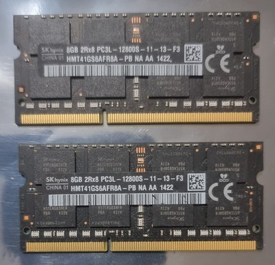 SK Hynix 16GB 2x8GB DDR3L 2RX8 1600MHz PC3L-12800S 204pi Laptop Arbeitsspeicher RAM Apple