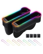LED Car Seat Gap Filler Organizer Console Side Storage