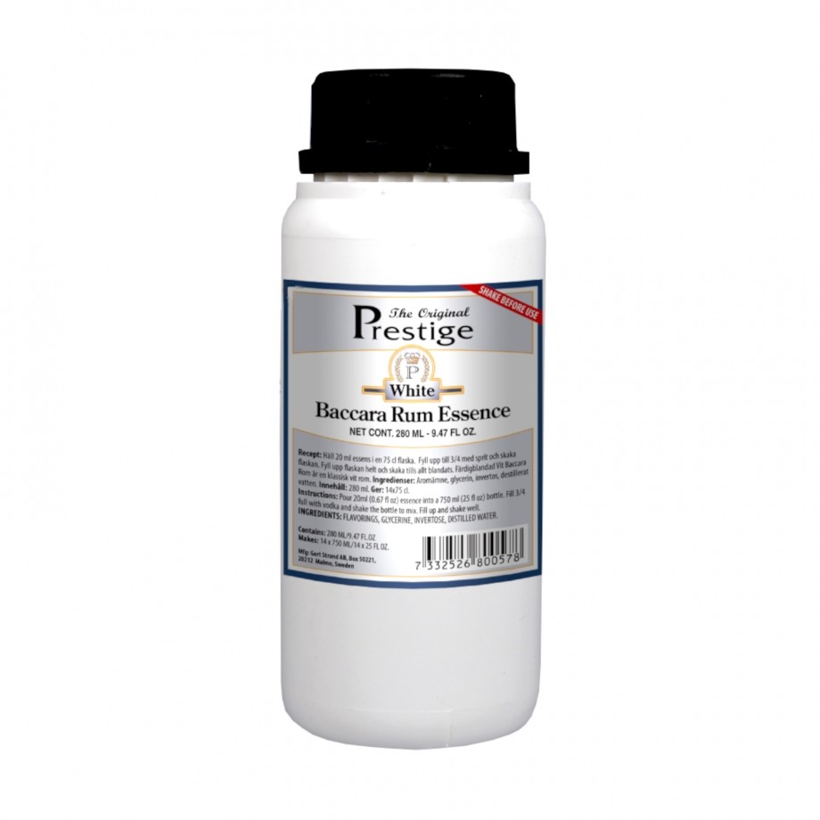 Original Prestige Spirit Flavouring Essence Baccara White Rum 280ml Bulk Bottle