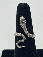 Sterling Silver Serpentine Cobra Snake Wrap Ring