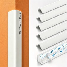 6 Pack White PVC Corner Guards, Self-Adhesive Wall Corner Protectors, 0.98" x...