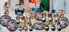 Grand Thieft Auto Birthday Decoration Kit,  22 pieces, New - Free Shipping!