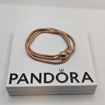 Original Pandora Rosegold Halskette Schlangenkette Kugelverschluss ALE 925 50 CM 382234C00