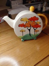 Clarice Cliff Style Teapot From Past Times.good Condition.