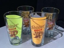 ✅ NEW Shiner Bock (4) 16oz Beer Bar Craft Pint Glasses lot