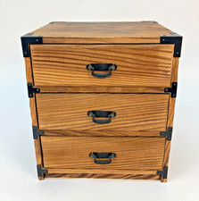 Commode japonaise vintage en bois de paulownia avec doublure rouge trouvaille...