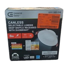 Commercial Electric Elite 6" LED Canless Recessed Light DuoBright 3-Level Lumen