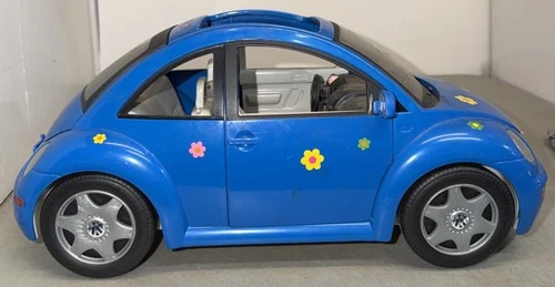 Vtg 2000 Barbie VW Beetle Car –Blue Volkswagen Bug by Mattel - See Description