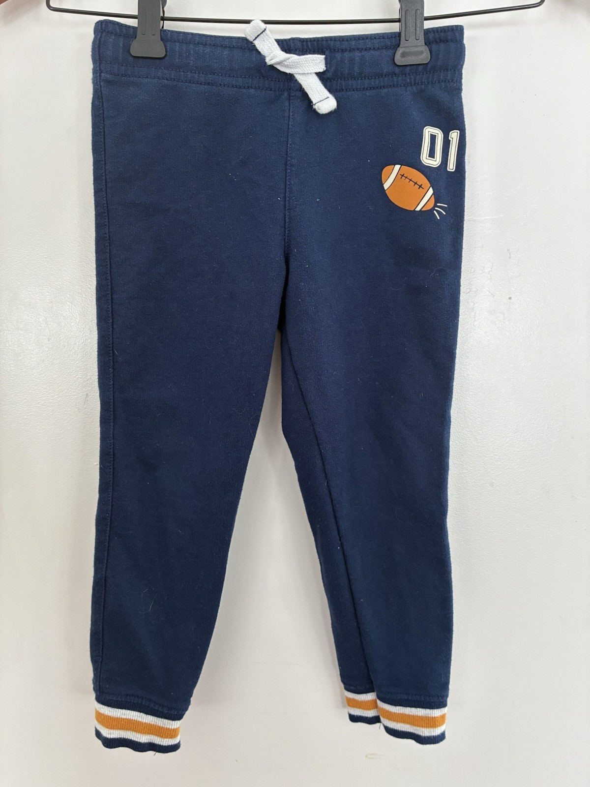 Carter's Toddler Boy Football Cotton Blend Adjustable Waist Jogger Pants Navy 4T