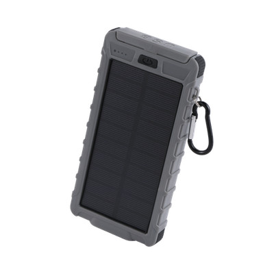 ADURO POWERUP SOLAR 10,000MAH DUAL USB BACKUP BATTERY - GRAY