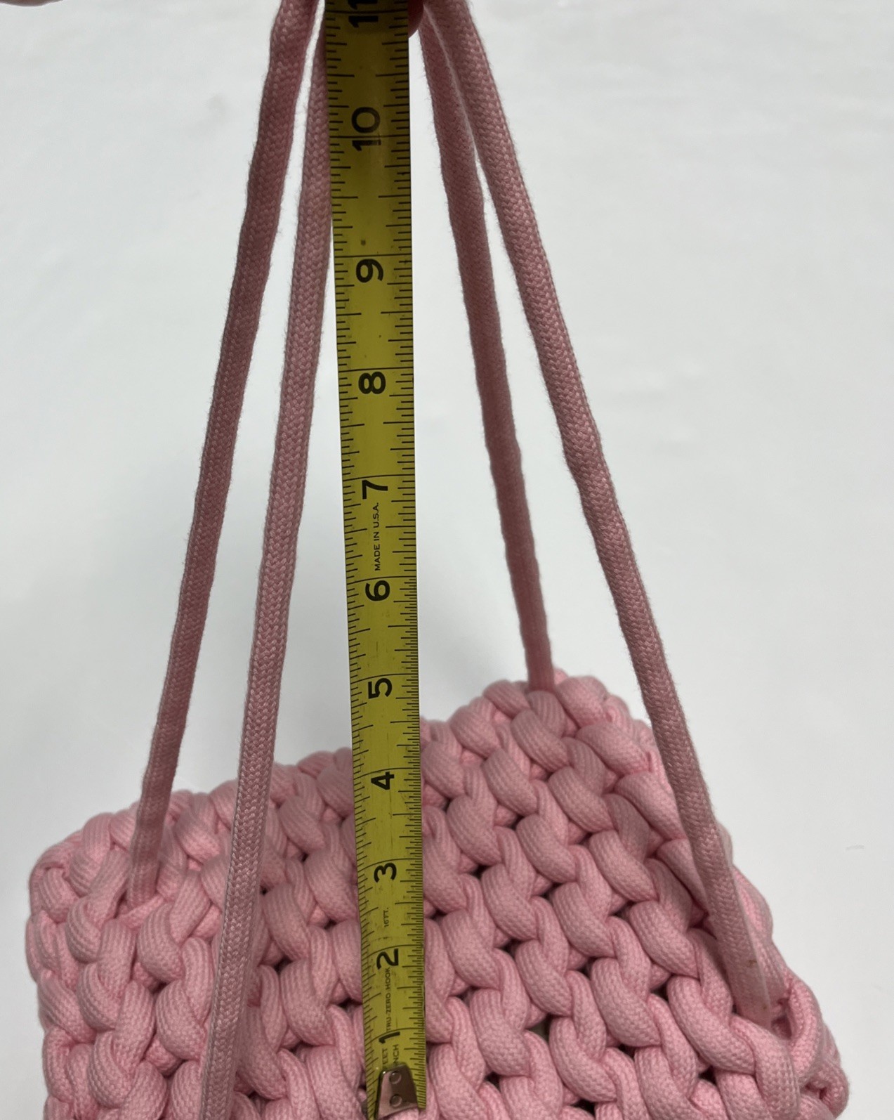 ALIENINA Pink Cotton Shoulder Backpack Rope Handbag  Small made in Itay EUC thumbnail 7