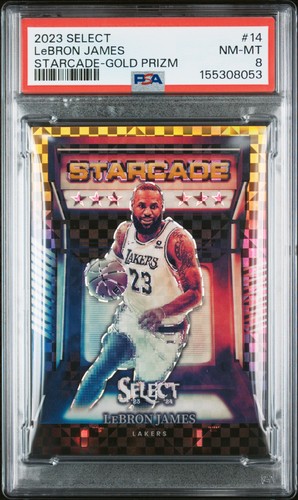 LeBron James [Gold Prizm] #14 2023 Panini Select Starcade card