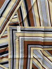 Mr. Emperor Polyester 1970s Striped square Scarf size 26" x 26" Made in Italy