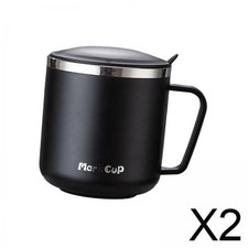 2x304 Edelstahl Kaffeebecher Trinkbecher versiegelt 400ml Wasserbecher für Zuhause