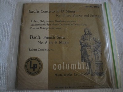 10'' BACH: CONCERTO IN D MINOR FOR THREE PIANOS & STRINGS & FRENCH SUITE No. 6