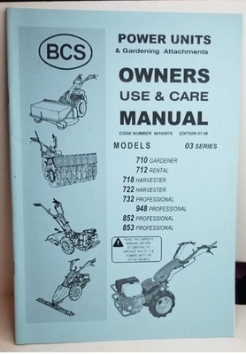 #ad BCS Power Units Owners Use amp; Care Manual Tractor Tiller Mower Snow Thrower $5.75