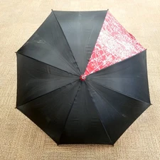 Vintage Aramis Umbrella Constellations Theme Black Red Cand Handle 34.5" Length 